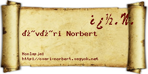 Óvári Norbert névjegykártya