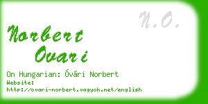 norbert ovari business card