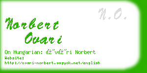 norbert ovari business card